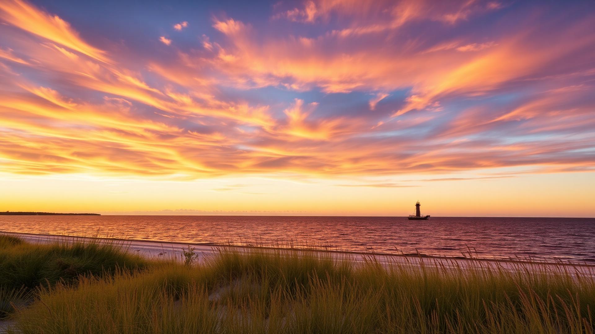 Sunset over Lake Michigan